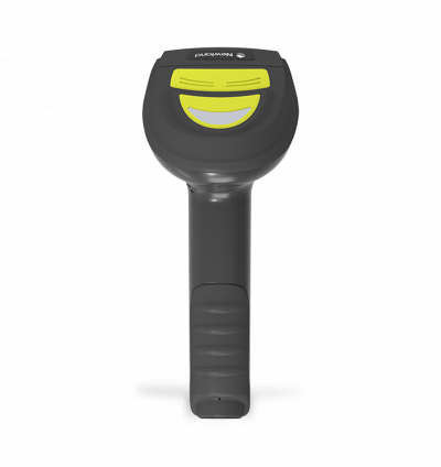 Top view of of the HR42 Halibut HD Bluetooth handheld scanner. This handheld barcode scanner scans virtually all1D and 2D barcodes printed on paper, plastic and direct part marks (DPM).