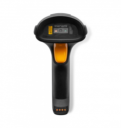 This image shows HR52 Bluetooth handheld barcode scanner, soft, white illumination combined with a clear cross laser aimer provide ideal conditions for point-and-shoot scanning