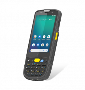 This image shows Mobile Computer Barcode Scanner Newland MT67 - Tilted View - Android Barcode Scanner